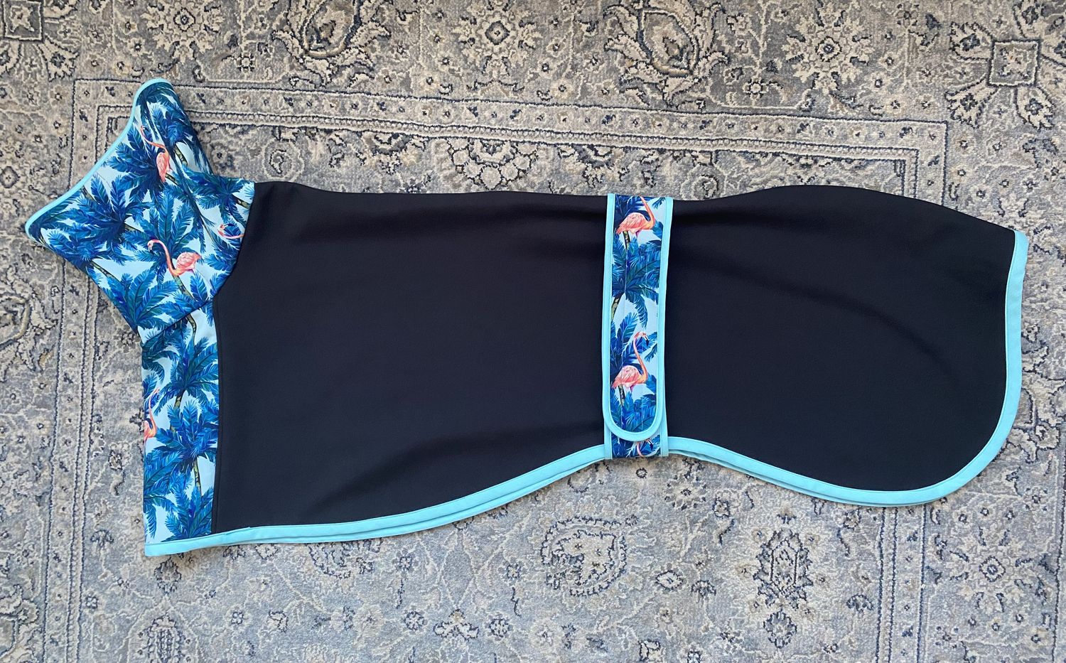31&quot; Flamingo/Black Soft Shell Raincoat with Harness Hole
