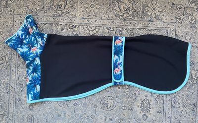 31&quot; Flamingo/Black Soft Shell Raincoat with Harness Hole