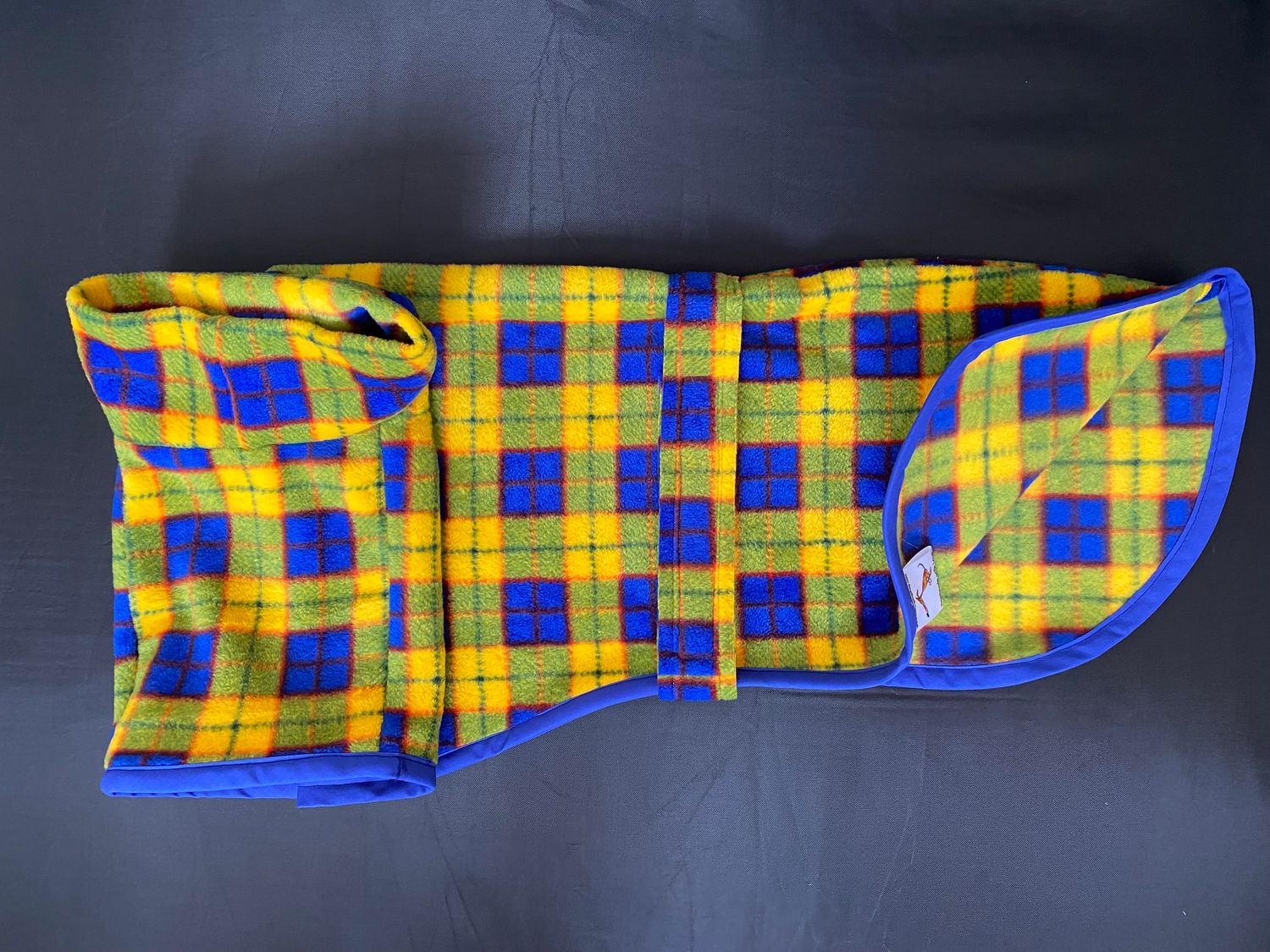 26&quot; Yellow Tartan Single Layer Fleece with Short Double Layer Polo Neck