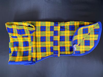 26&quot; Yellow Tartan Single Layer Fleece with Short Double Layer Polo Neck