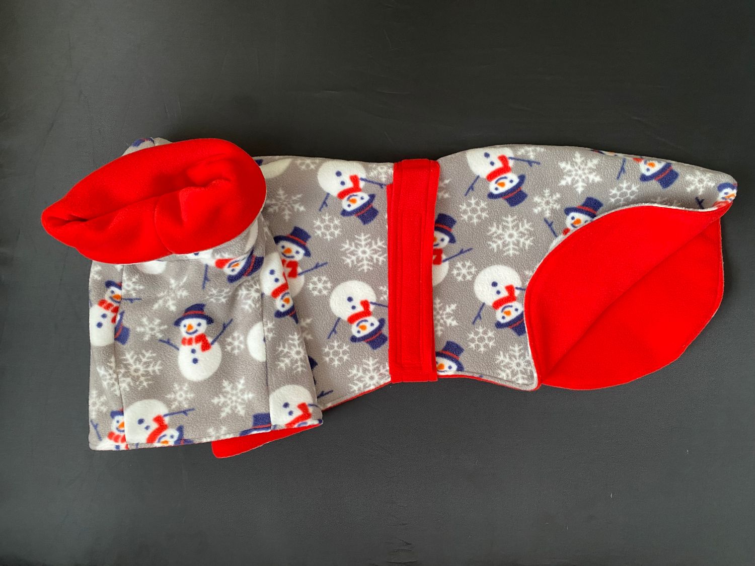 28&quot; Double Layer Christmas Grey Snowman Fleece with Roll back Snood.