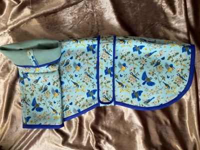 26&quot; Softshell Raincoat - Garden Birds - Long Snood and Micro Fleece Lining