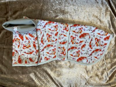 24&quot; Koi Carp Soft Shell Raincoat with Micro Fleece Lining and Long Snood Neck