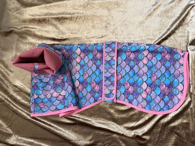 30&quot; Pink Mermaid Softshell Raincoat with Harness Hole - AVAILABLE NOW!!