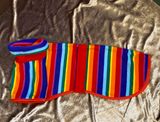 27&quot; Rainbow Fleece - Single Layer with double layer long red snood neck