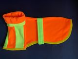 26” Neon Yellow And Orange Single Layer Fleece With Double Layer Long Roll Down Snood Neck