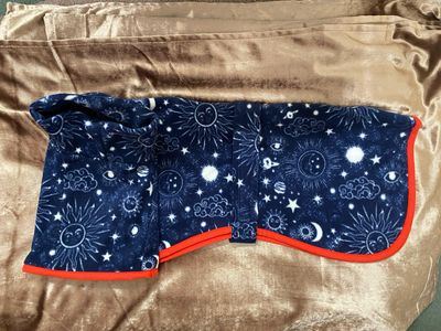 30” Sun Moon And Stars Single Layer Fleece With Short Double Layer Polo Neck