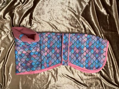 30&quot; Pink Mermaid Softshell Raincoat with Harness Hole - AVAILABLE NOW!!