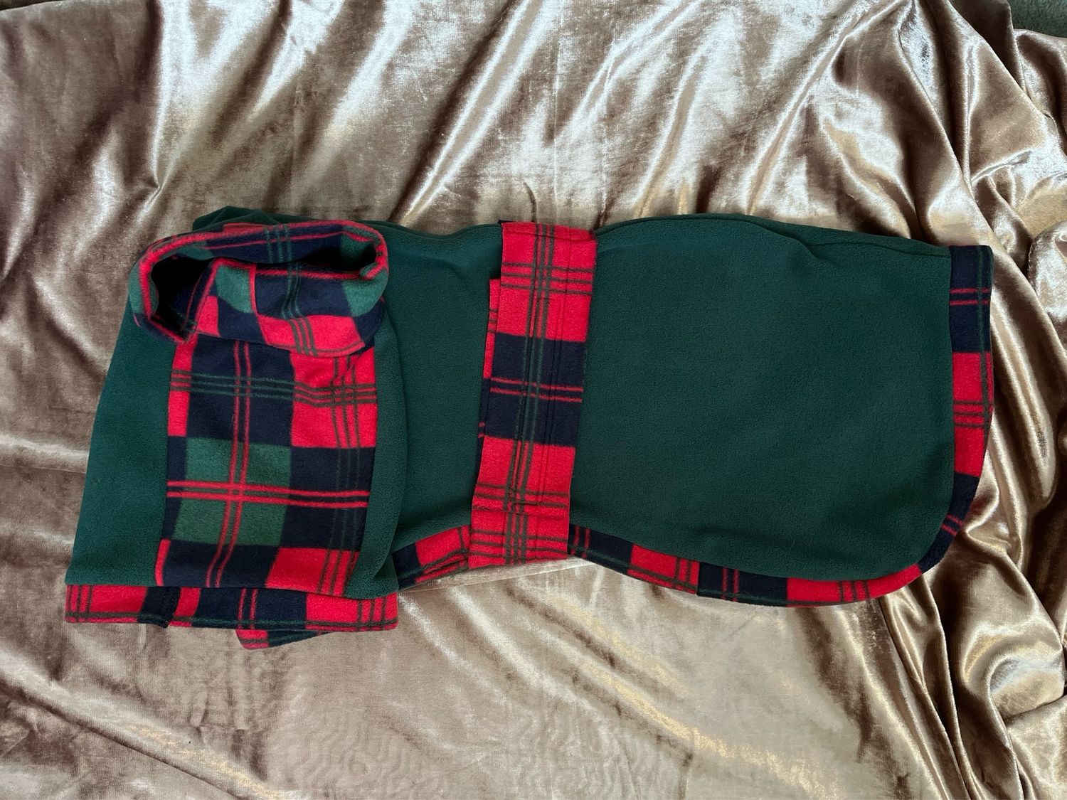 31” Christmas Tartan Fleece.  Single Layer And Short Polo Neck
