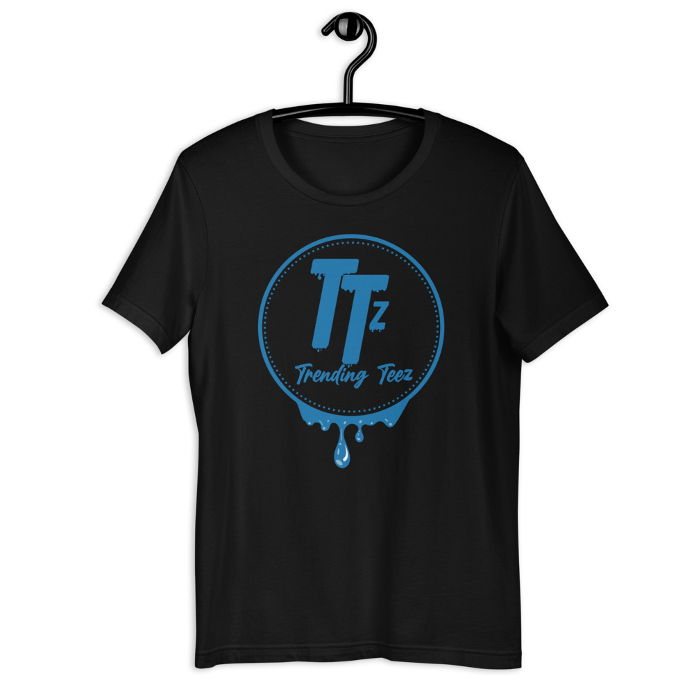 TTz Fanz Blue Drip Short-Sleeve Unisex T-Shirt, Color: Black, Size: XS