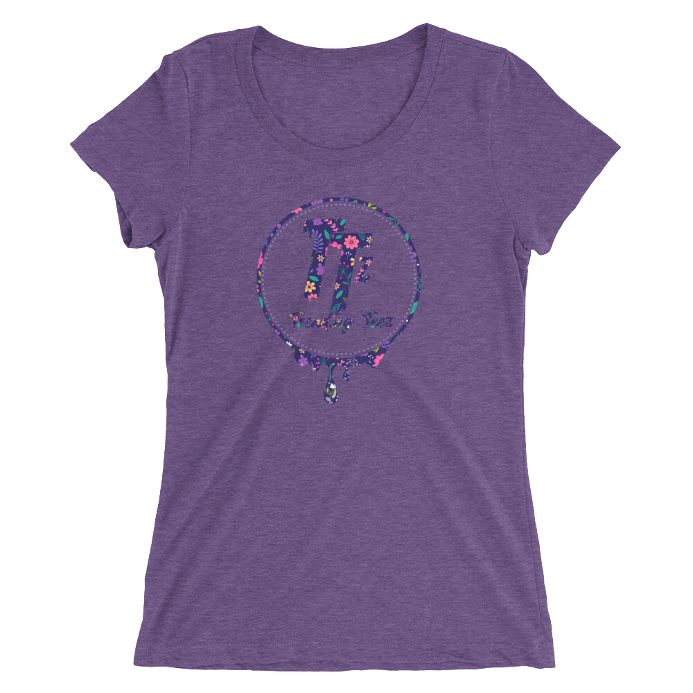 TTz Fanz Flower Drip Ladies&#39; short sleeve t-shirt, Color: Purple Triblend, Size: S
