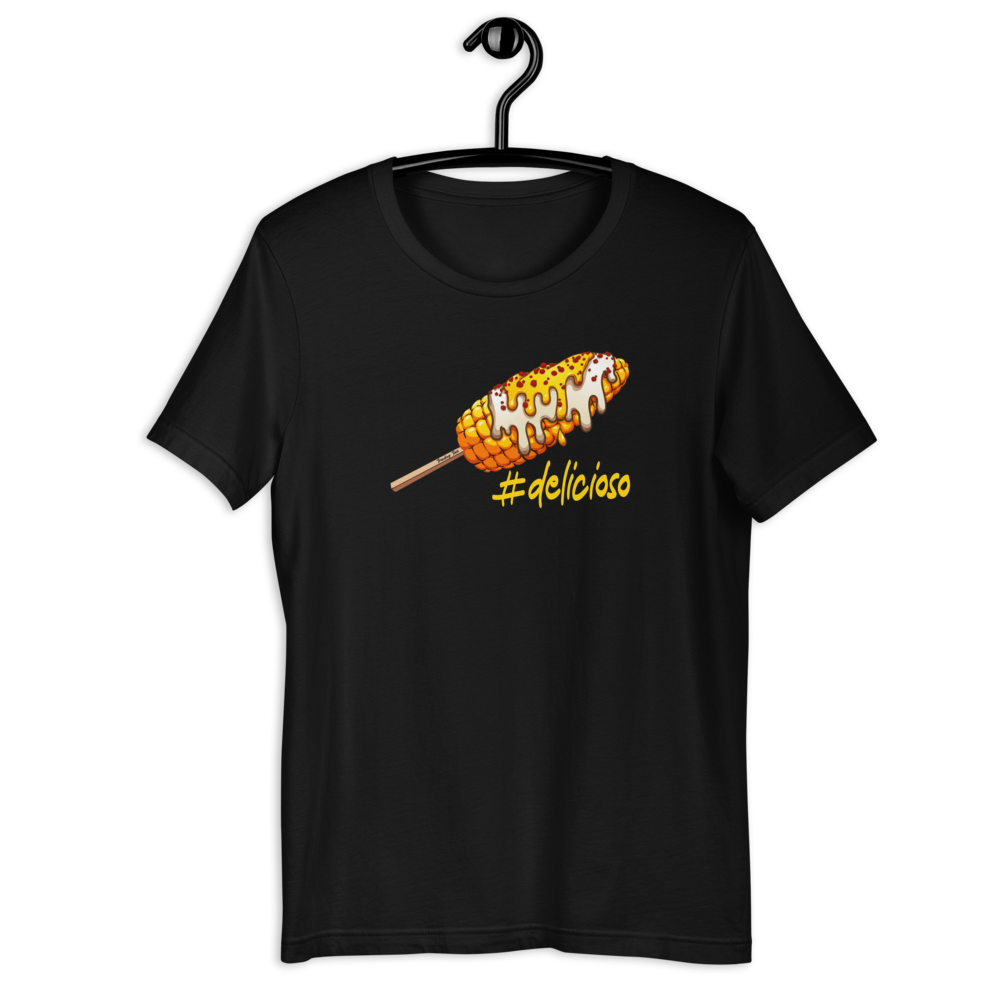 Elote #Delicioso T-Shirt, Color: Black, Size: XS