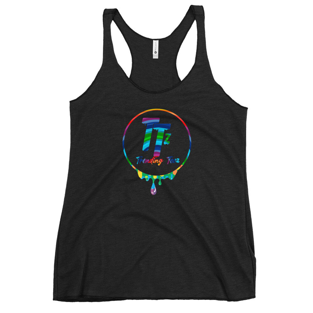 TTz Fanz Rainbow Women&#39;s Racerback Tank, Color: Vintage Black, Size: XS