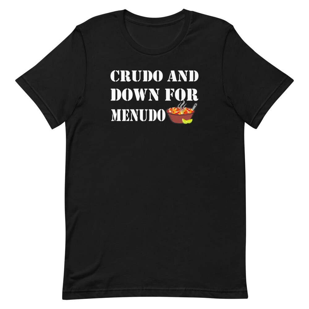 Crudo and Down for Menudo T-Shirt, Color: Black, Size: XS