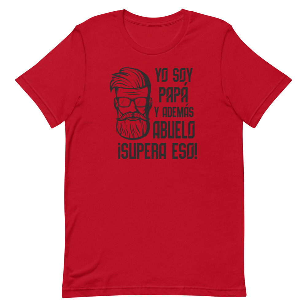 Yo Soy Papa Y Abuelo Supera Eso! T-Shirt, Color: Red, Size: M