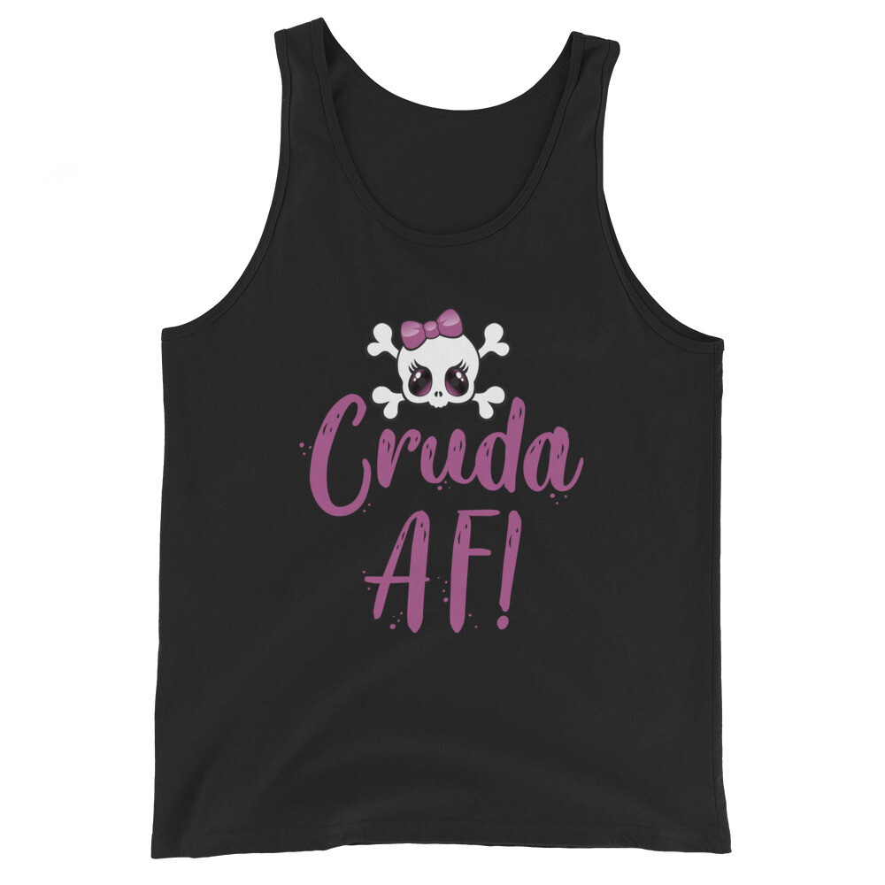 Cruda AF Premium Unisex Tank Top, Color: Black, Size: XS