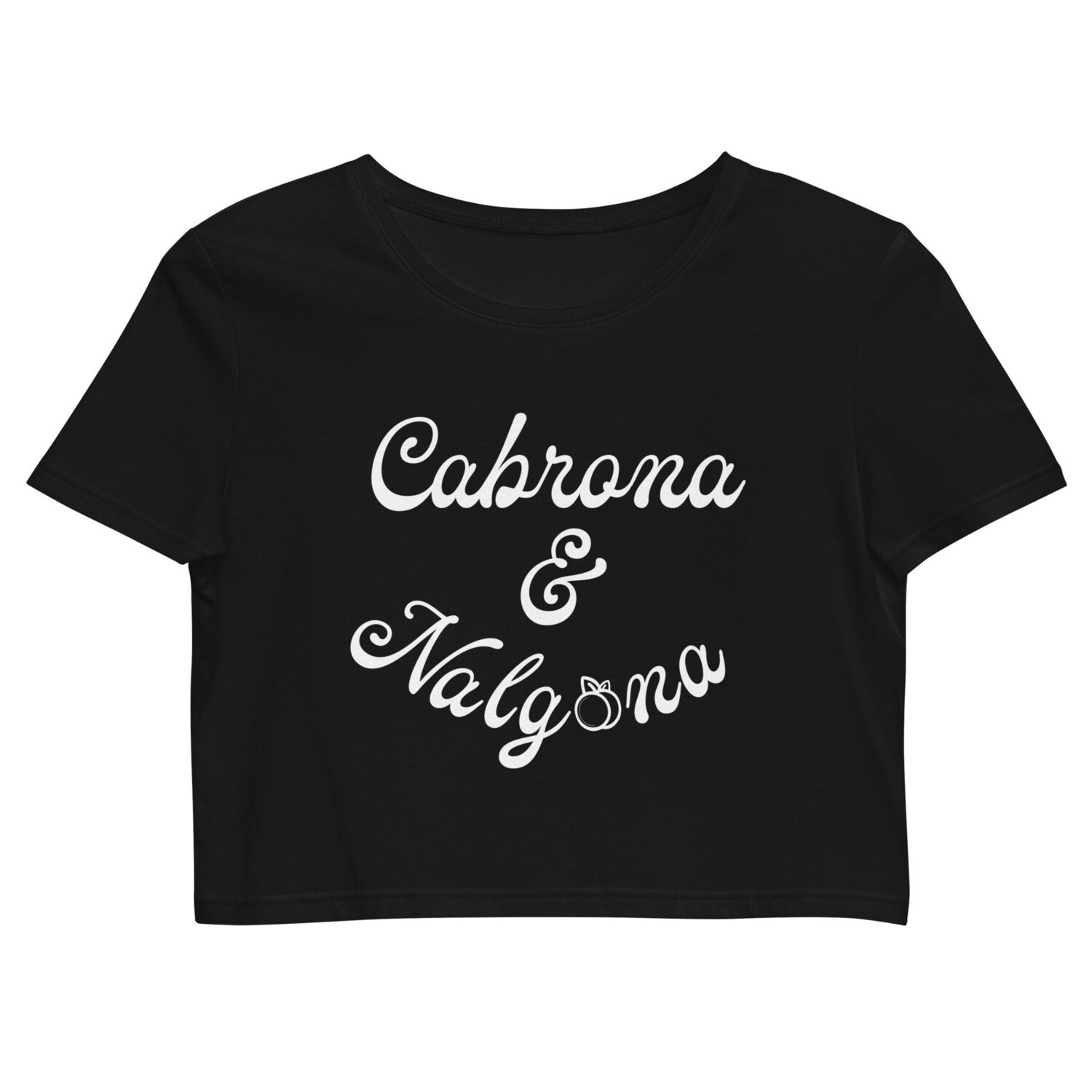 Cabrona y Nalgona Organic Crop Top, Color: Black, Size: XS