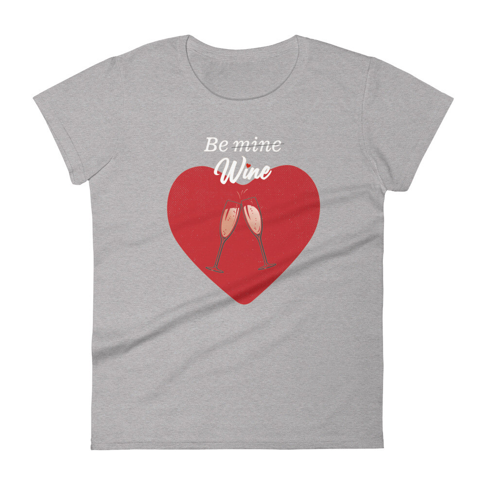 Be Wine Premium Women&#39;s Tshirt, Color: Heather Grey, Size: S