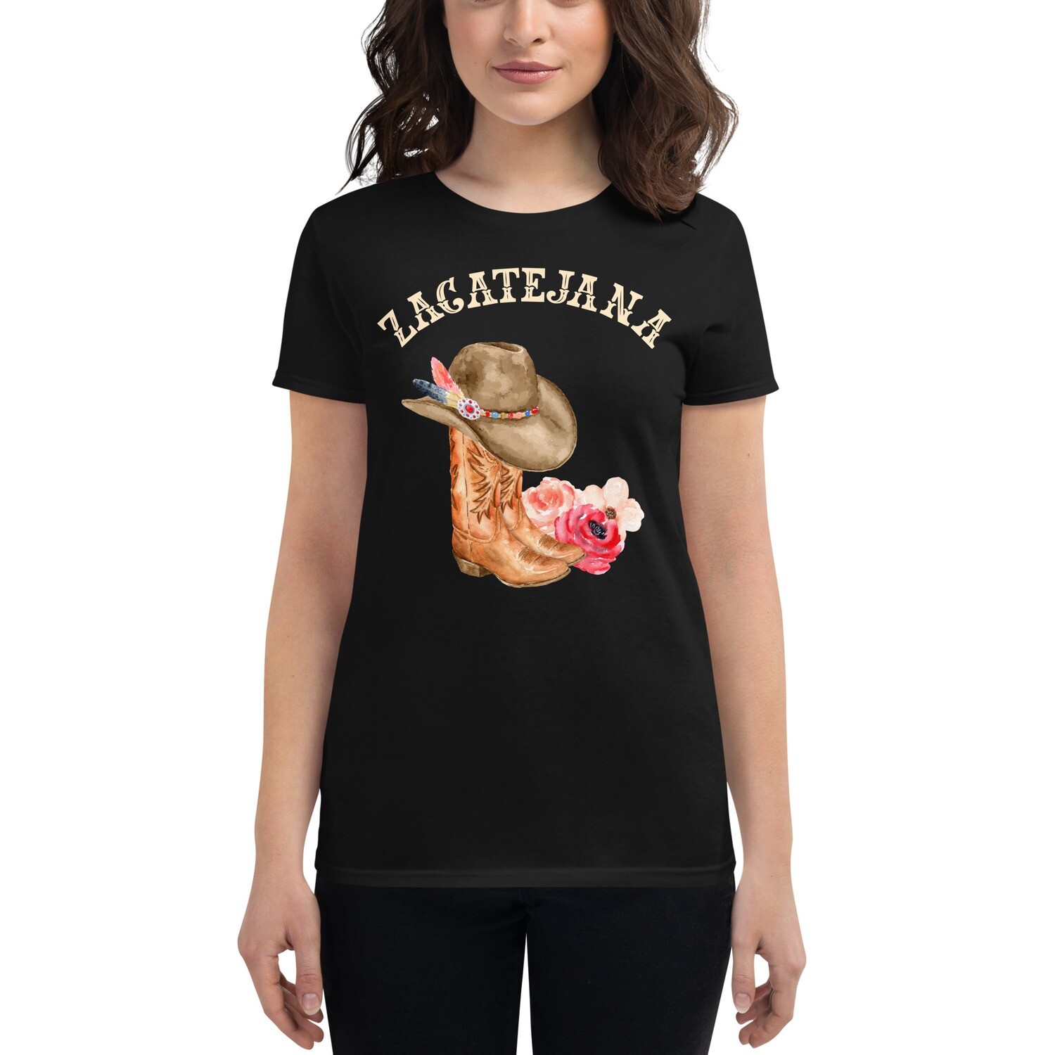 Zacatejana© Brand Women&#39;s Premium t-shirt, Color: Black, Size: S