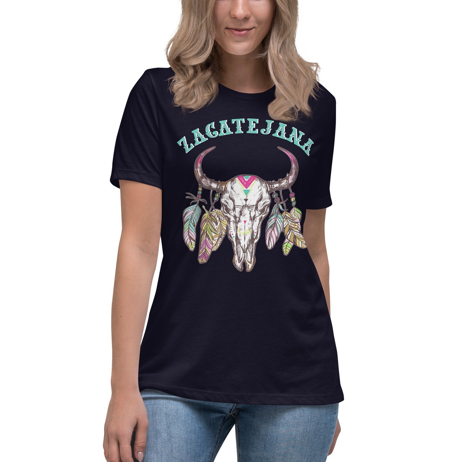 Zacatejana© Women&#39;s Premium T-Shirt, Color: Navy, Size: S