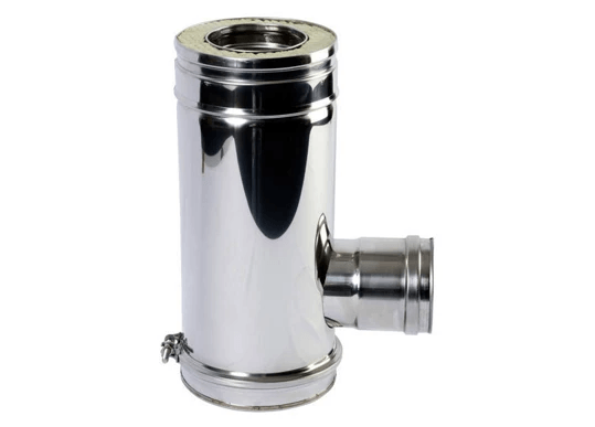 TE INOXIDABLE DOBLE PARED 150 CON ENTRONQUE 80 MM