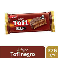 ALFAJOR TOFI NEGRO DULCE DE LECHE  - PACK X 6U
