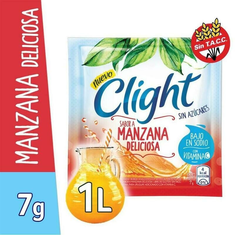 JUGO CLIGHT MANZANA DELICIOSA SOBRE - 7gr/ PACK POR 10U