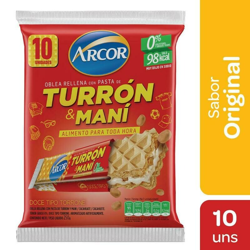TURRON ARCOR - 25gr/ PACK X 10U