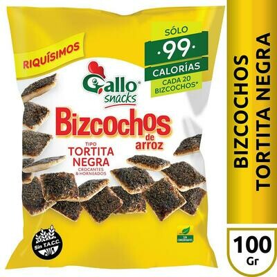 GALLO BIZCOCHOS TORTITA NEGRA -100gr/ PACK X 3U