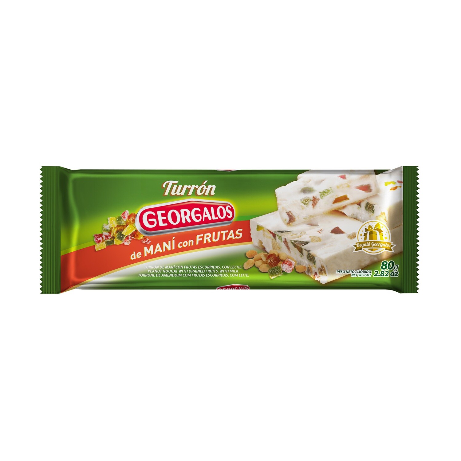 GEORGALOS TURRON DE MANI CON FRUTAS - 80gr