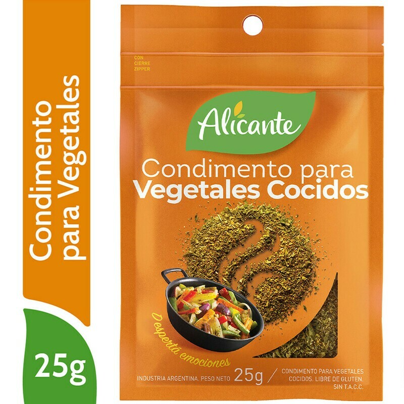 ALICANTE CONDIMENTO PARA VEGETALES COCIDOS - 25gr/ PACK X 3U