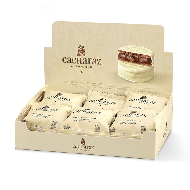 ALFAJORES CACHAFAZ BLANCO X 12U