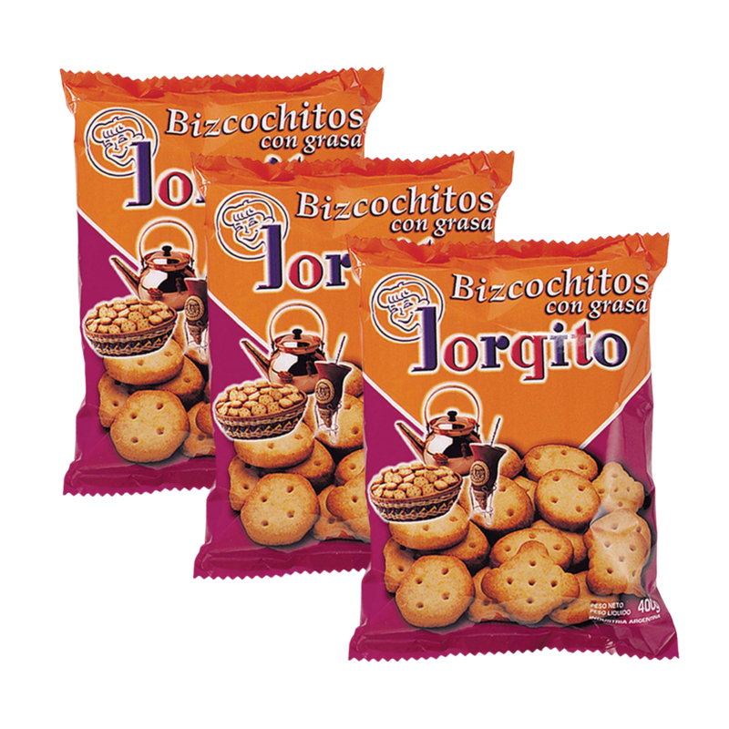 BIZCOCHOS JORGITO 400G - PACK X 3U