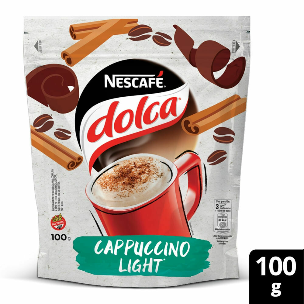 CAPUCCINO LIGHT INSTANTÁNEO NESCAFE DOLCA 100 GR