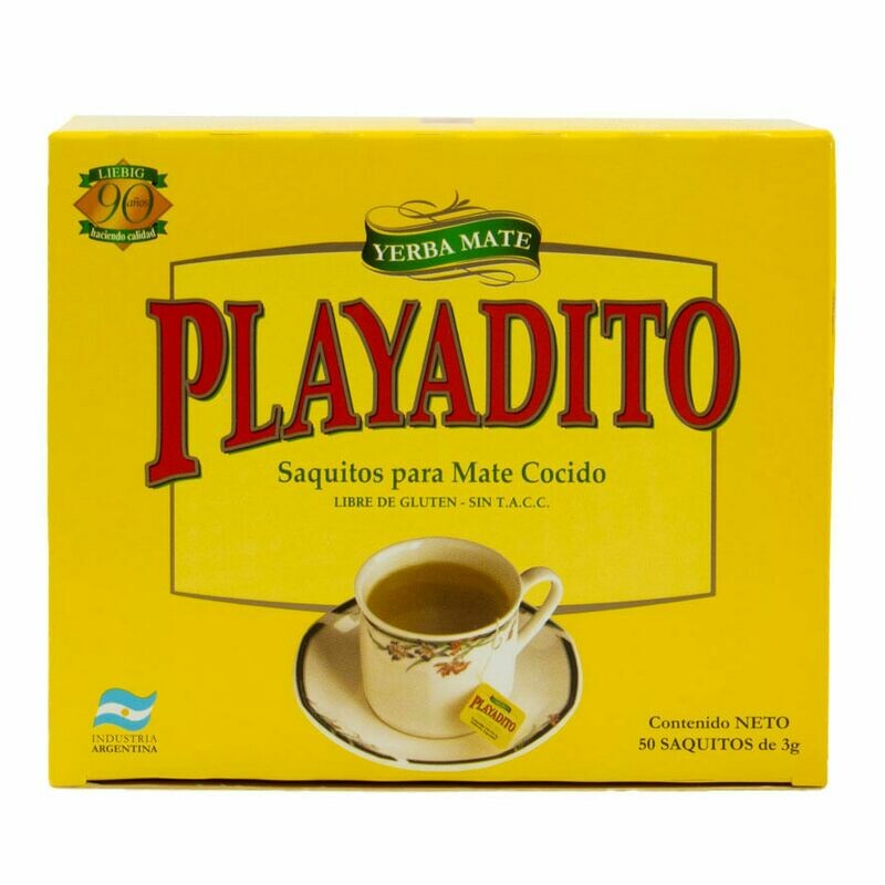 MATE COCIDO PLAYADITO 50 UNIDADES EN SAQUITOS - 150 GR