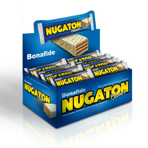 NUGATON BONAFIDE CHOCOLATE BLANCO PACK X 24 UNIDADES
