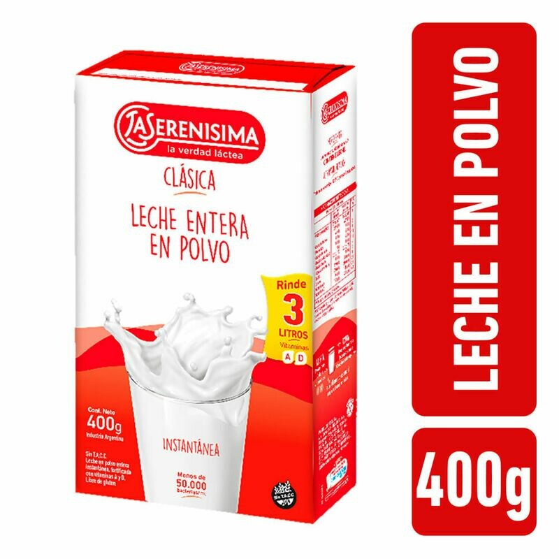 LECHE EN POLVO ENTERA LA SERENISIMA 400 GR