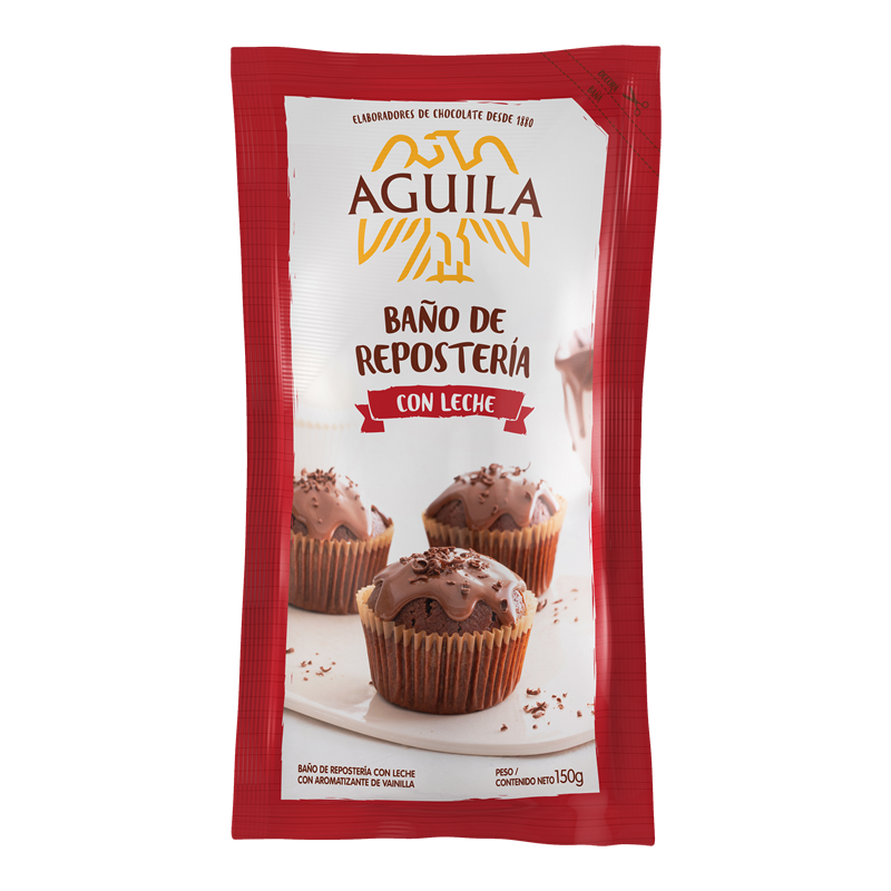 BAÑO DE CHOCOLATE DE REPOSTERÍA CON LECHE AGUILA 150 GR