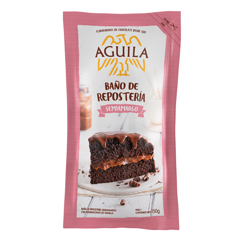 BAÑO DE CHOCOLATE DE REPOSTERÍA SEMI AMARGO AGUILA 150 GR