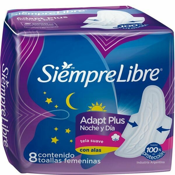 SIEMPRE LIBRE NOCHE Y DÍA ADAPT PLUS X 8u (PACK X4 - TOTAL 32 UNIDADES)