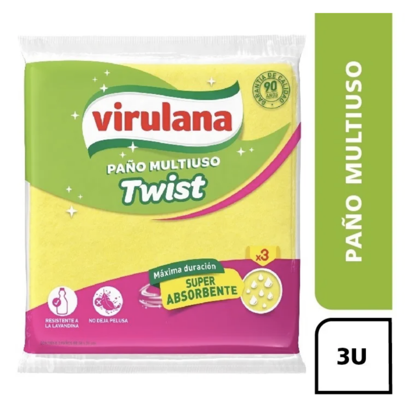 VIRULANA PAÑO TWIST X 3 UNIDADES