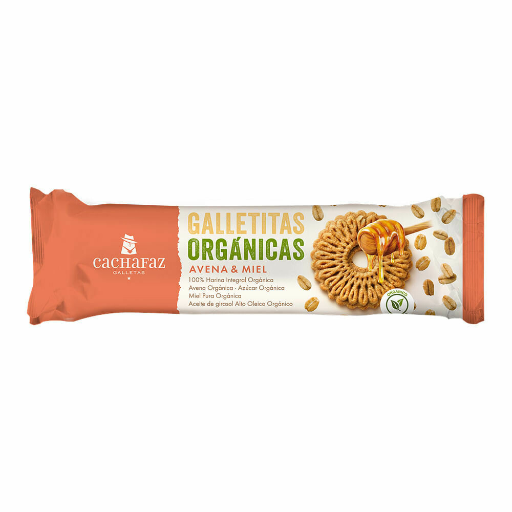 GALLETITAS ORGÁNICAS AVENA Y MIEL CACHAFAZ 170 GR - PACK X 3U