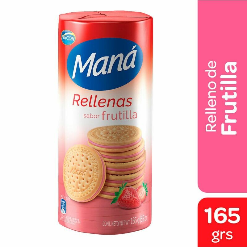 MANA RELLENAS FRUTILLA 165 GR - PACK X 3U