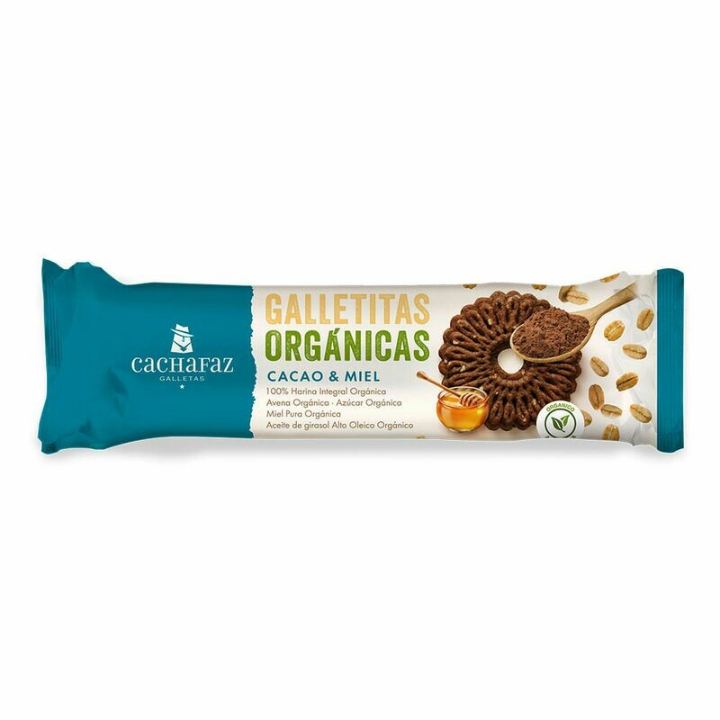 GALLETITAS ORGÁNICAS CACAO Y MIEL CACHAFAZ 170 GR - PACK X 3U