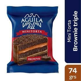 ALFAJOR AGUILA MINI TORTA BROWNIE TRIPLE CON DULCE DE LECHE 72 GR - PACK X 6U