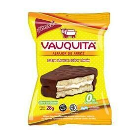 ALFAJOR DE ARROZ VAUQUITA CON MOUSSE DE LIMÓN 28 GR - PACK X 6U
