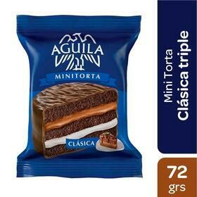 ALFAJOR AGUILA MINI TORTA CLÁSICA TRIPLE CON DULCE DE LECHE Y CREMA 72 GR - PACK X 6U