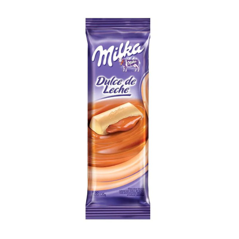 CHOCOLATE BLANCO MILKA DULCE DE LECHE 135 GR - PACK X 2U