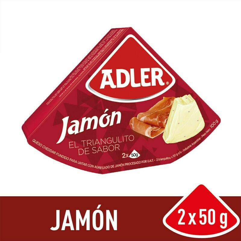 QUESO ADLER JAMÓN 2 X 50 GR