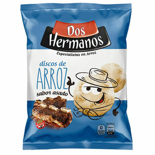 DISCOS DE ARROZ SABOR ASADO DOS HERMANOS 80 GR SIN TACC